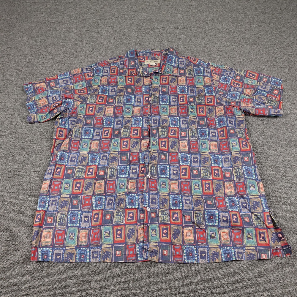 Tori Richard Shirt Mens Big 2X Multicolor Hawaiian Short Sleeve Button Up